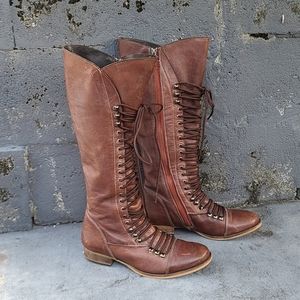 Steve Madden brown Perrin tall lace up boot